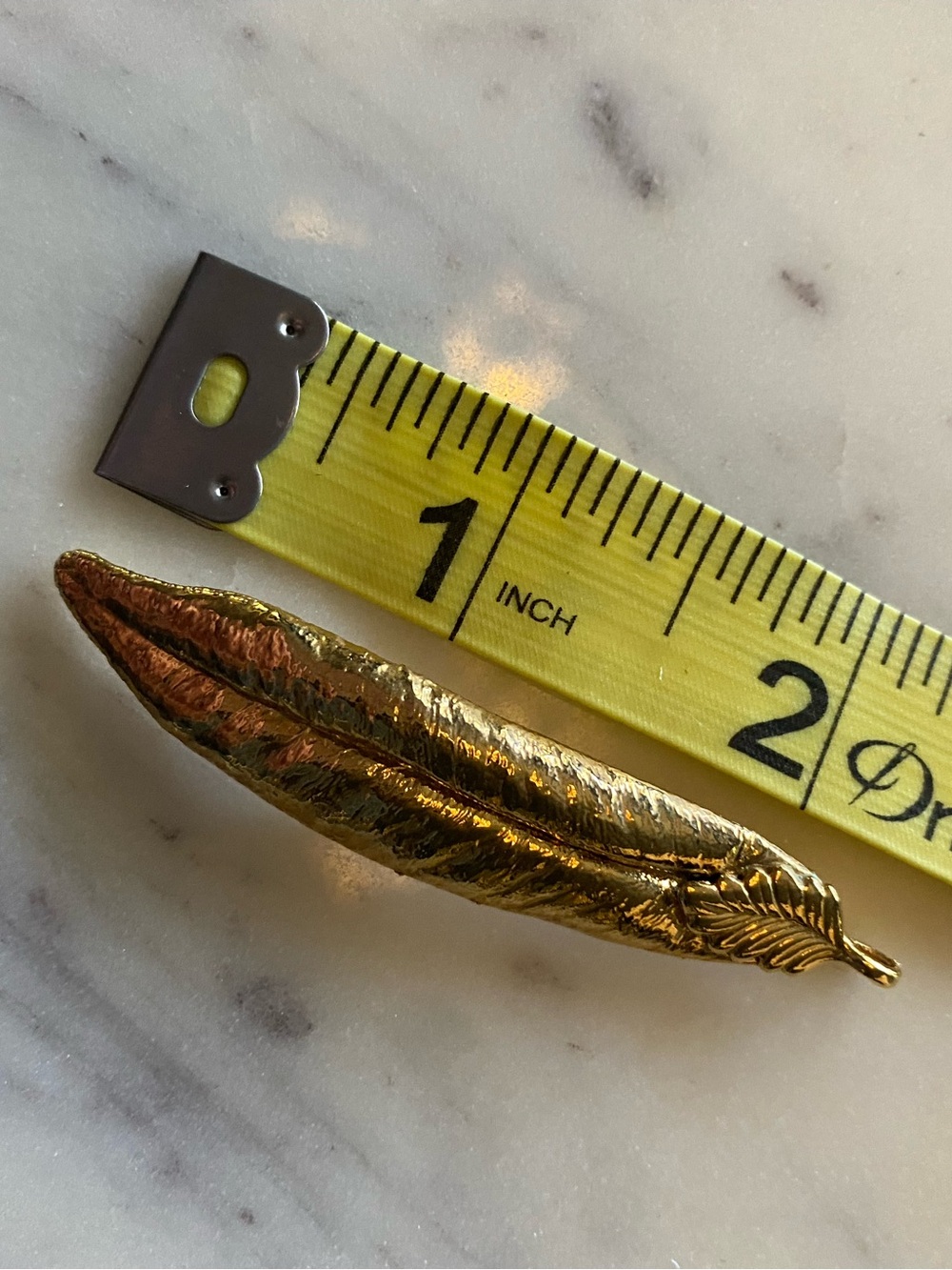 Vintage Gold Feather Pendant
